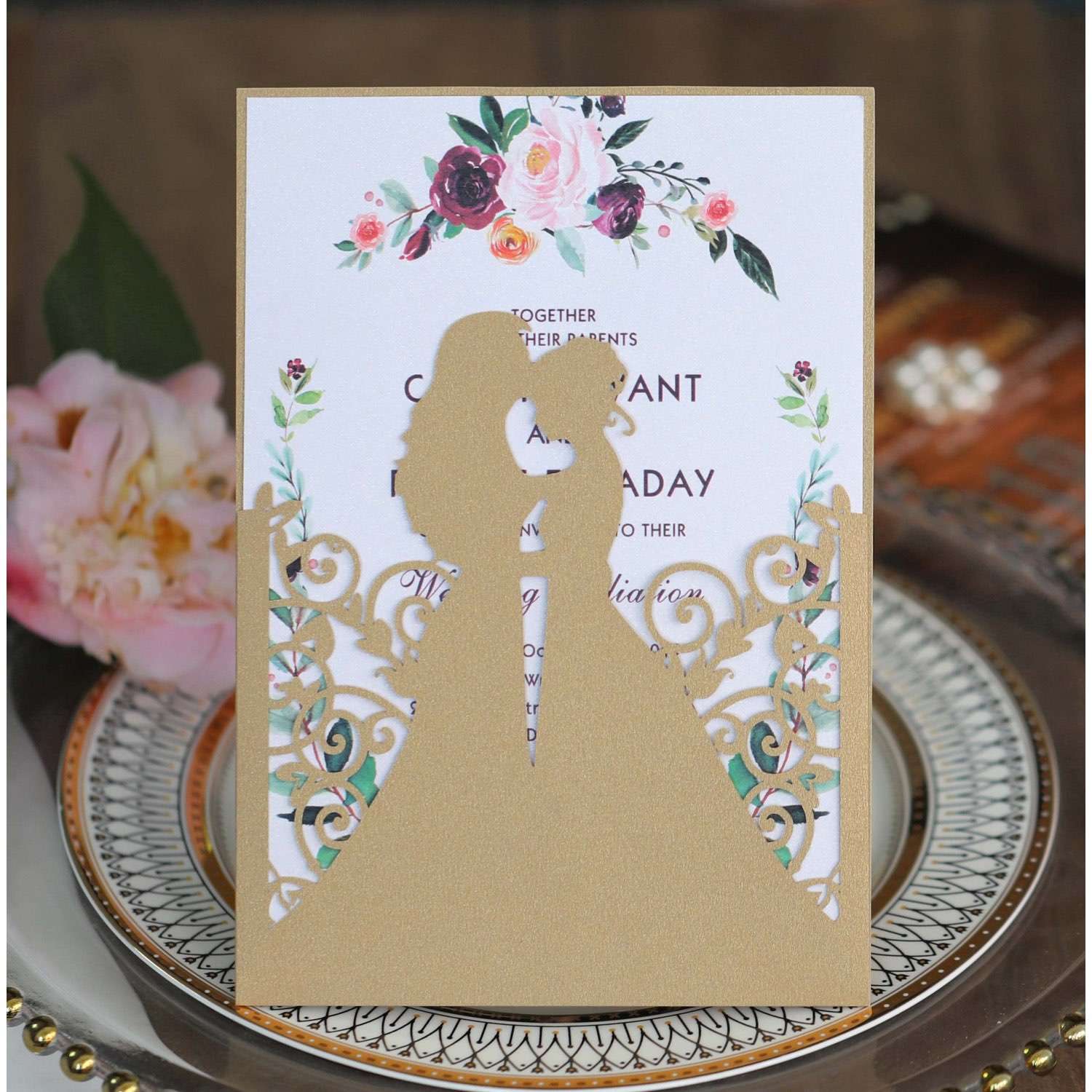 Homosexual Girl Marriage Invitation Card Wedding Card Design Laser Cut